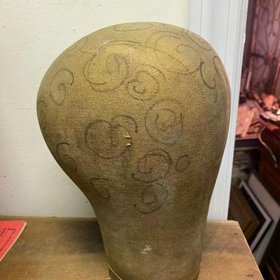 Muslin mannequin head with Swirly Curls drawn on!