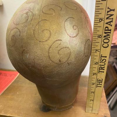 Muslin mannequin head with Swirly Curls drawn on!