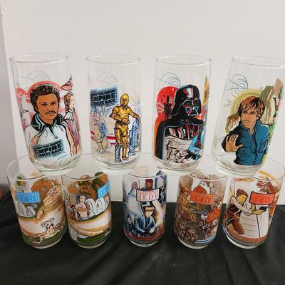 Lot of 9 McDonald's Star Wars Return of The Jedi Empire Strikes Back Glasses