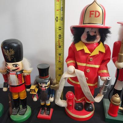 Lot of 5 Nut Crackers 2 Firemen