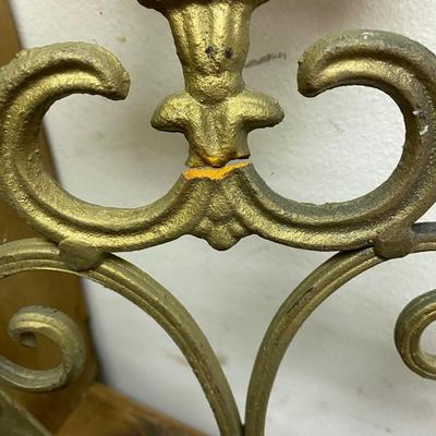 Vintage Metal Ornate Wall Sconces for Pillar Candles