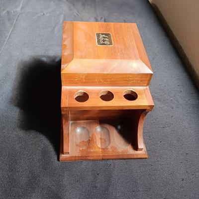 HUMIDOR TOBACCO PIPE HOLDER WITH STEER HEAD PIPE FROM FRANCE