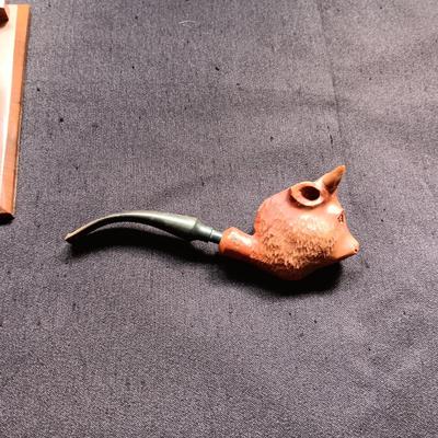 HUMIDOR TOBACCO PIPE HOLDER WITH STEER HEAD PIPE FROM FRANCE