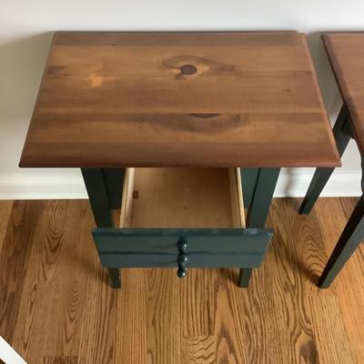 M530 Pair of Dark Green Pine YieldHouse Accent Tables