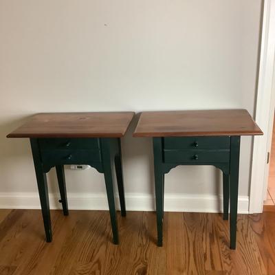 M530 Pair of Dark Green Pine YieldHouse Accent Tables