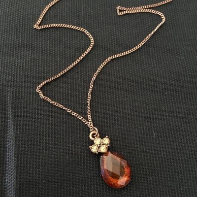 New 1928 rhinestone pendant necklace