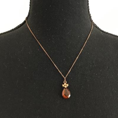 New 1928 rhinestone pendant necklace