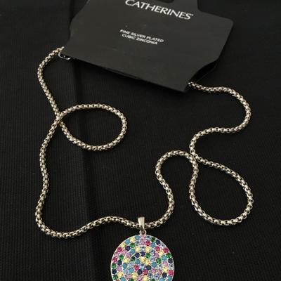 Beautiful find silver plated cubic zirconia necklace
