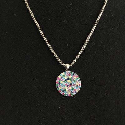 Beautiful find silver plated cubic zirconia necklace