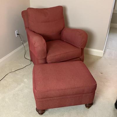 UBR546 Hickory + Co. Highback Chair with Ottoman