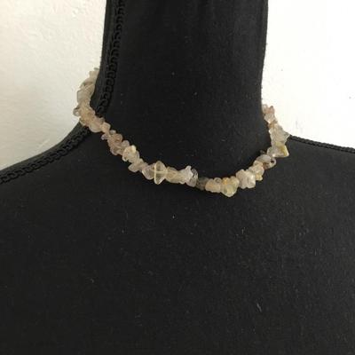 Cute chip rock gem stone necklace