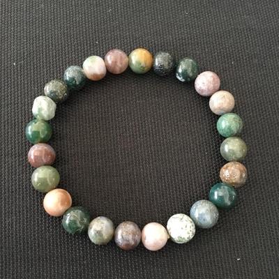 Ocean jasper stone bead stretch bracelet