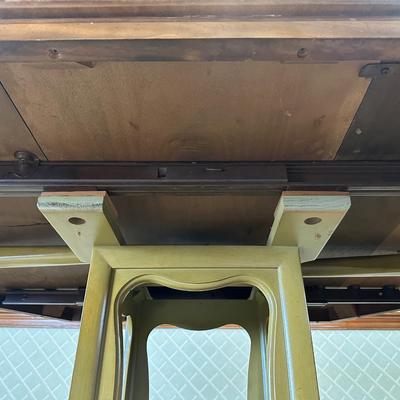 Mid Century Octagonal Pedestal Dining Table with Two Leaves