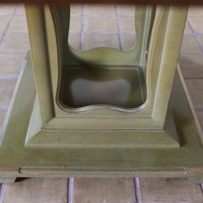 Mid Century Octagonal Pedestal Dining Table with Two Leaves
