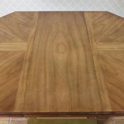 Mid Century Octagonal Pedestal Dining Table with Two Leaves