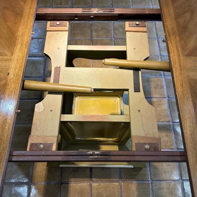Mid Century Octagonal Pedestal Dining Table with Two Leaves