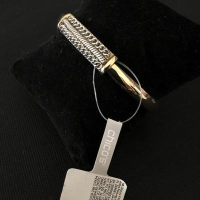 New Chicos, gold tone, hinged bracelet