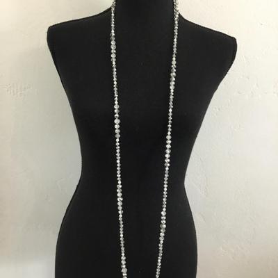 Gorgeous long, White House, Black market, faceted glass crystal beaded necklace
