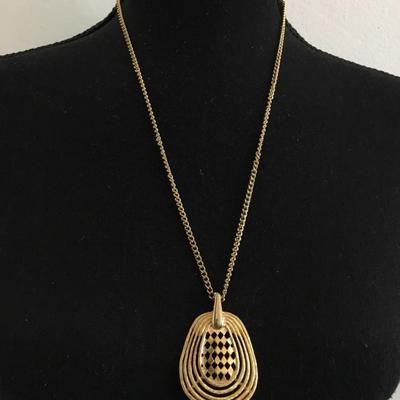 Vintage, gold tone , pendant statement, necklace