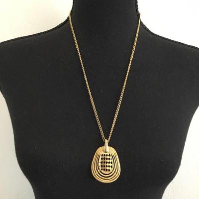 Vintage, gold tone , pendant statement, necklace