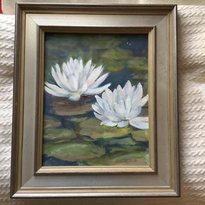 UBL560 Original Painting “ White Waterlilies” by Jane Bollman