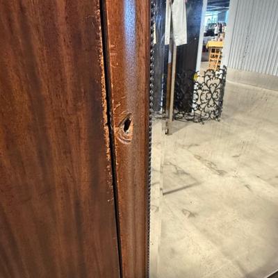 Vintage Oak Hall Mirrored Wardrobe with Drawer