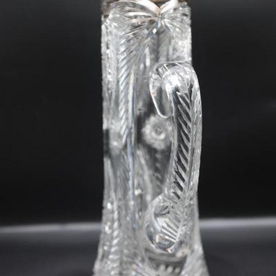 Brilliant Cut-Glass Pitcher and Cup (See Details)