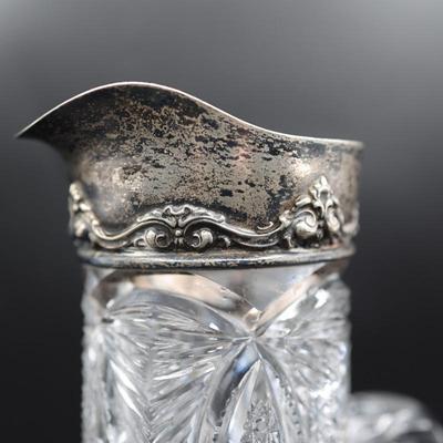 Brilliant Cut-Glass Pitcher and Cup (See Details)