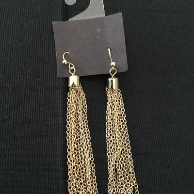 New Gold tone chain earrings
