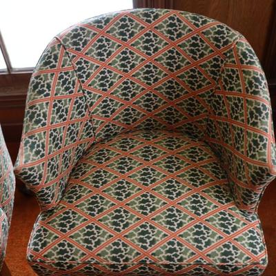Mid Century Rolling Barrel Club Lounge Arm Chairs on Castors