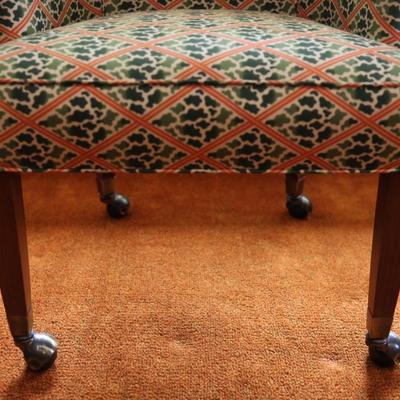 Mid Century Rolling Barrel Club Lounge Arm Chairs on Castors