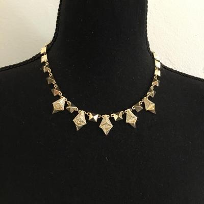 Beautiful ABS Gold tone, rhinestone statement, necklace