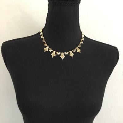 Beautiful ABS Gold tone, rhinestone statement, necklace