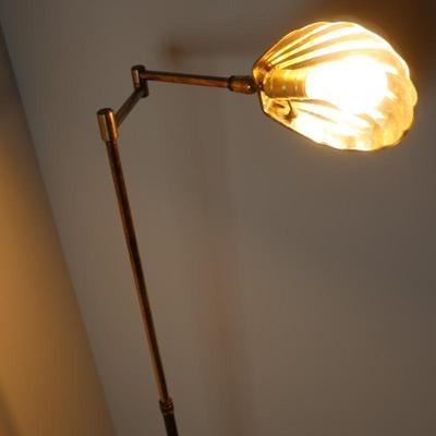 Brass Clam Adjustable Floor Lamp (See Details)