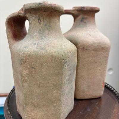 Pair of vintage red clay jugs