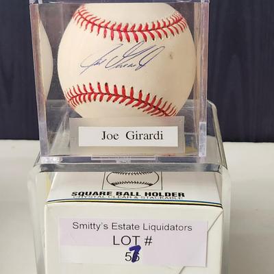 Joe Girardi OMLB Signed Autographed Baseball In Collectors Case