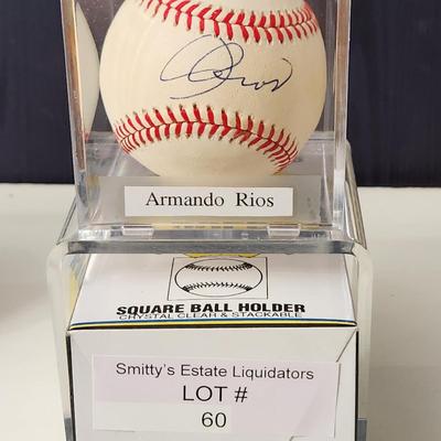 Armando Rios OMLB Signed Autographed Baseball In Collectors Case
