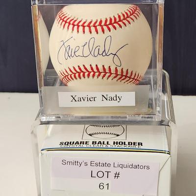 Xavier Nady Padres OMLB Signed Autographed Baseball In Collectors Case