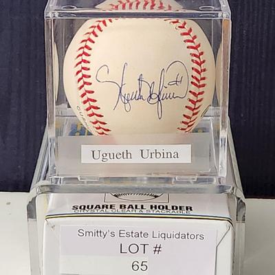 Ugueth Urbina Expos OMLB Signed Autographed Baseball In Collectors Case