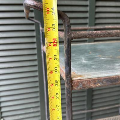 Iron and Glass Rolling Cart (See Details)