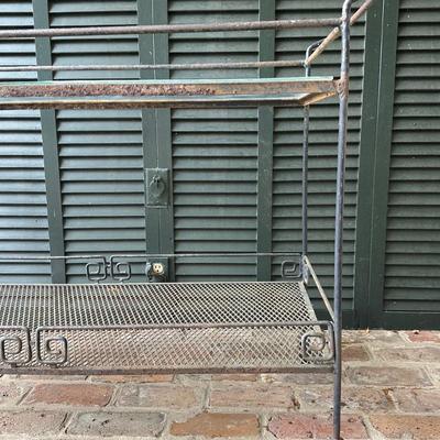 Iron and Glass Rolling Cart (See Details)