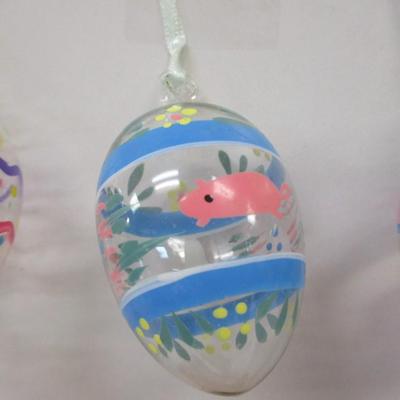 Glass Easter/Spring Ornaments Ladybugs Flowers Duck Mouse Cat