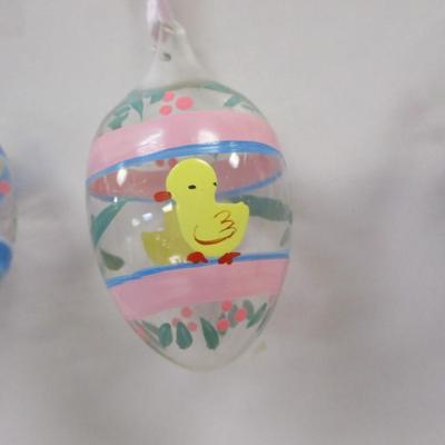 Glass Easter/Spring Ornaments Ladybugs Flowers Duck Mouse Cat