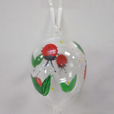 Glass Easter/Spring Ornaments Ladybugs Flowers Duck Mouse Cat