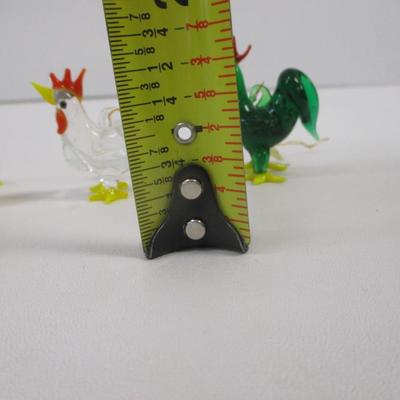 Glass Rooster Ornaments