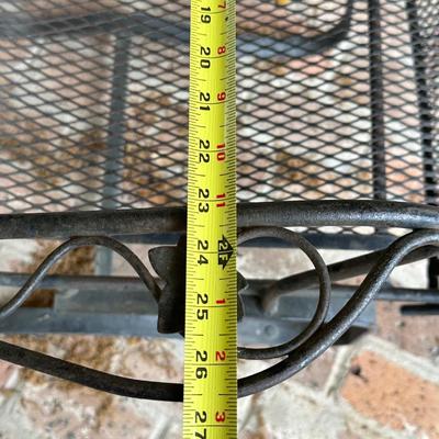 Wrought Iron High Back Spring Base Chairs and Side Table