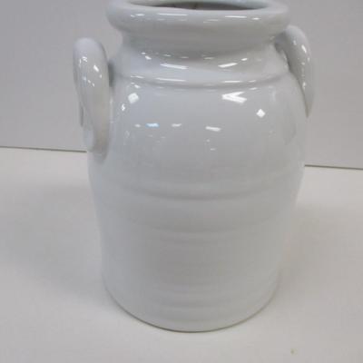 3 - Darcie Ceramic Clay Crock Double Handle White Decorative 8"