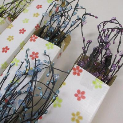 5 - Lighted Artificial Blossom Trees Various Colors