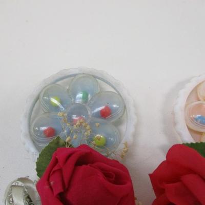 5 - Vintage Baby Rattle Flower Bead Shaker 1970's Baby Toy