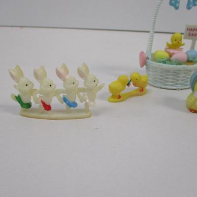 Vintage Easter Decorations Bunnies Dancing Made In Hong Kong